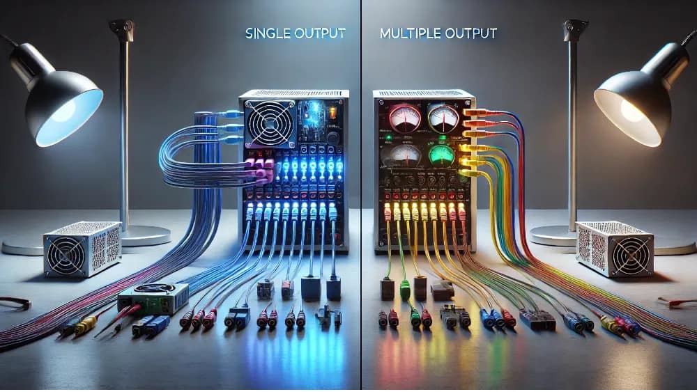 single-output-vs-multiple-output-dc-power-supplies-shown-side-by-side---single-output-vs-multiple-output-dc-power-supplies