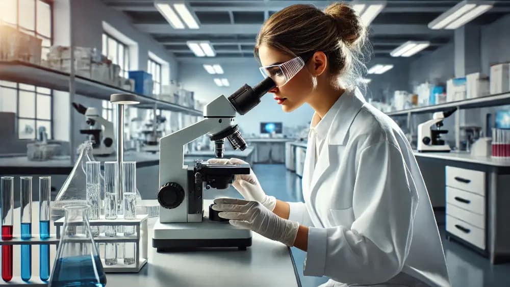 a-caucasian-woman-cleaning-a-microscope-in-a-lab-setting---understanding-the-importance-of-cleaning-lab-equipment