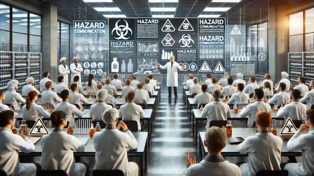 scientists-in-a-modern-lab-engaged-in-hazard-communication-and-training---the-vital-role-of-hazard-communication-and-training