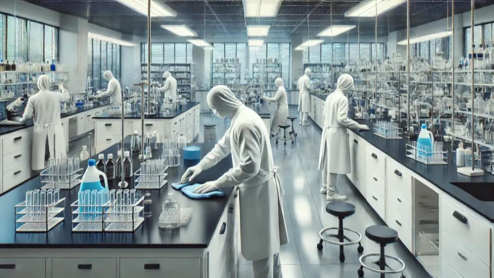 the-meticulous-effort-and-high-standards-required-to-maintain-a-clean-and-organized-lab-environment---procedure-1--daily-cleaning-routine