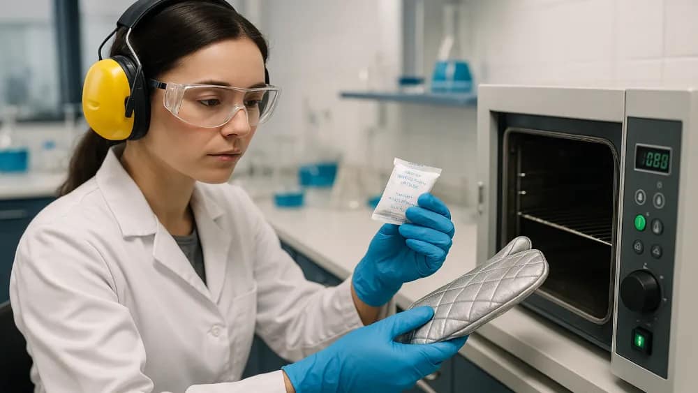 a-scientist-using-safety-consideration-with-desiccant-bag-regeneration-in-a-modern-lab---safety-considerations-when-regenerating-desiccants