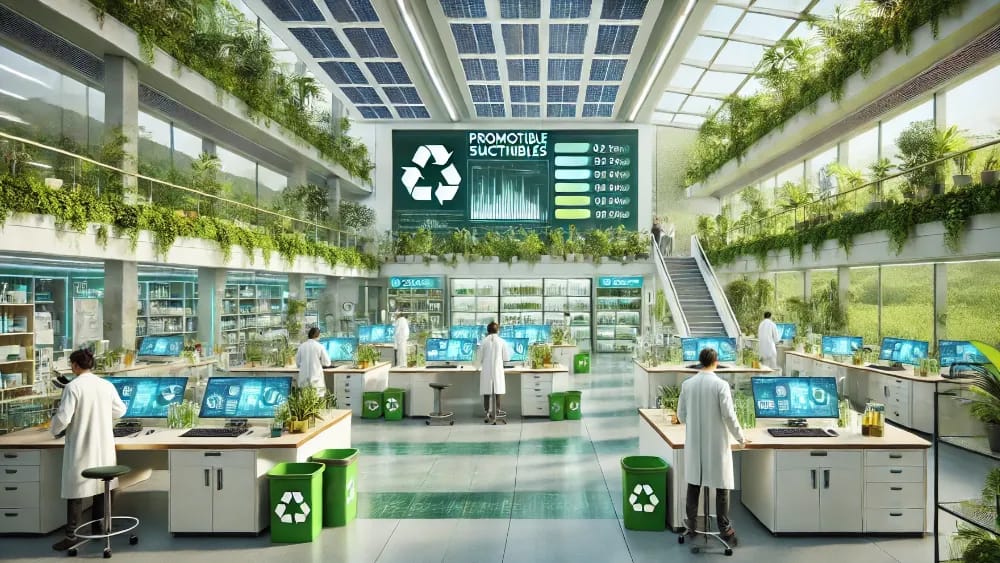 an-eco-friendly-lab-with-solar-panels-energy-efficient-lighting-recycling-stations-and-modern-sustainable-equipment---idea-7--promote-sustainable-practices