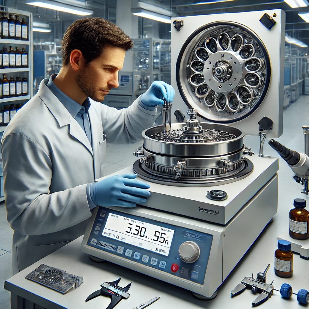a-scientist-calibrating-a-centrifuge-for-precision-balance-control---balance-and-calibration--keys-to-consistent-results