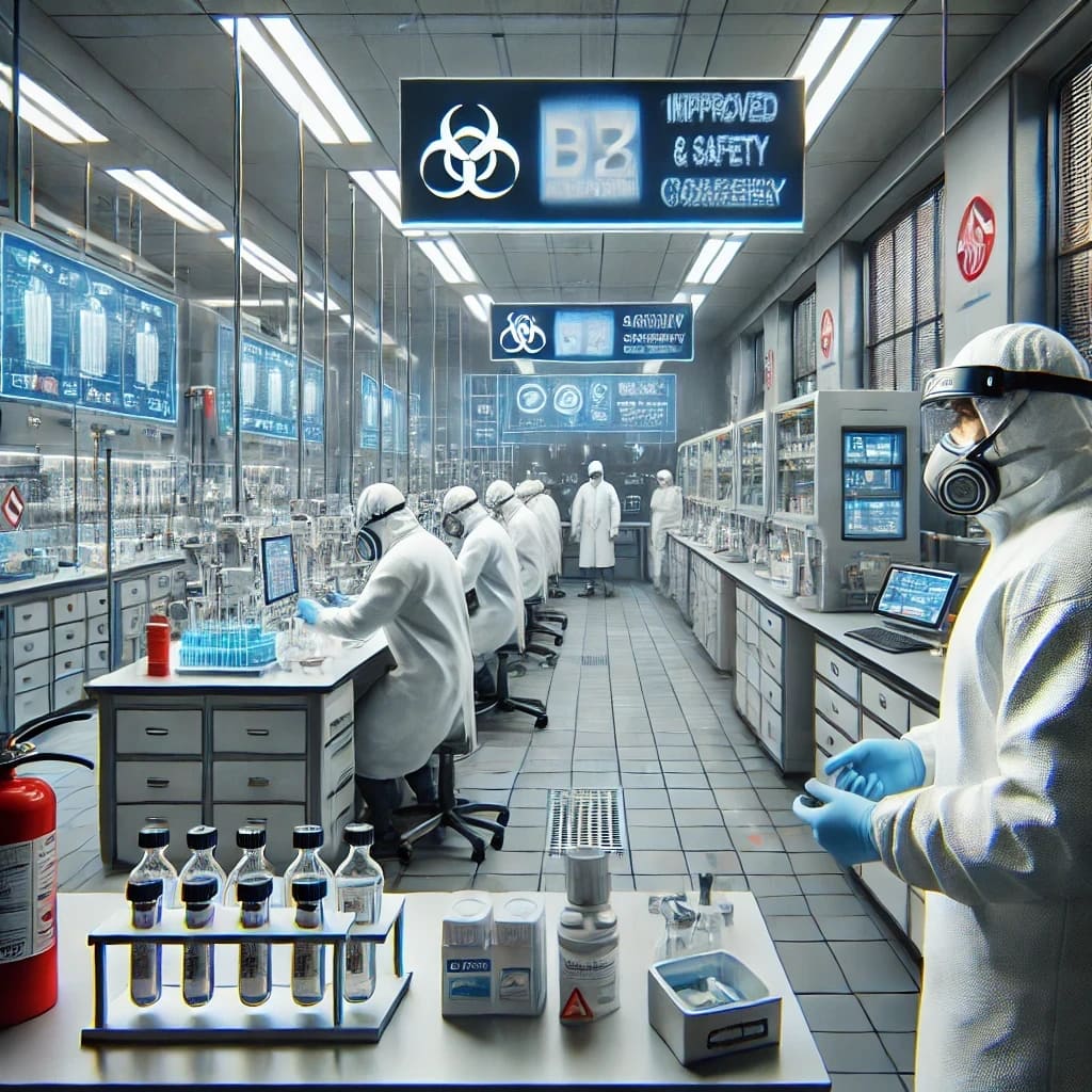 scientists-wearing-proper-personal-protective-equipment-ppe-clear-safety-signage-and-safety-protocols---idea-3--improve-health-and-safety-compliance