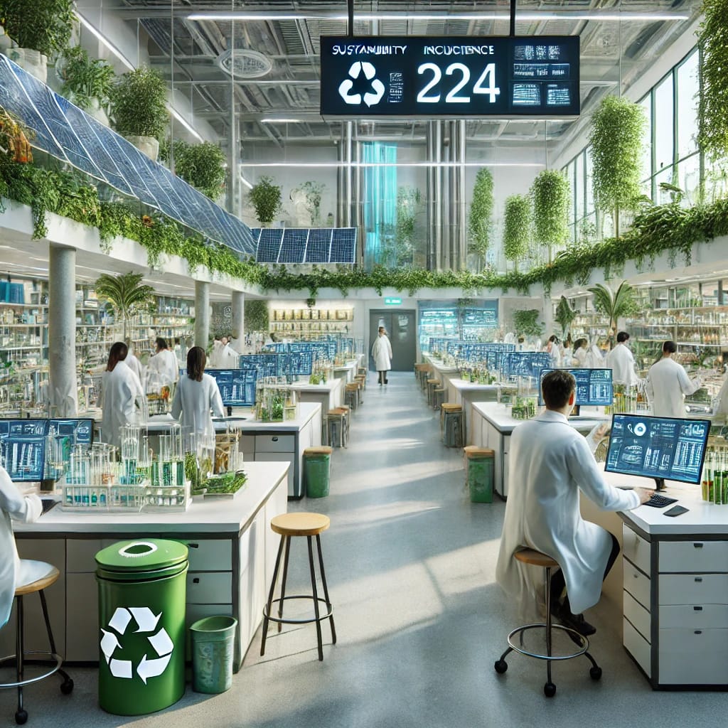 an-environmentally-conscious-lab-with-solar-panels-energy-efficient-lighting,-and-recycling-stations---eco-friendly-lab-operations
