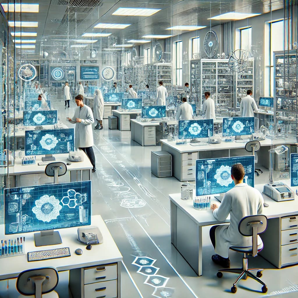 scientists-working-efficiently-at-modern-workstations-with-advanced-equipment-and-digital-interfaces---idea-1--streamline-laboratory-workflow