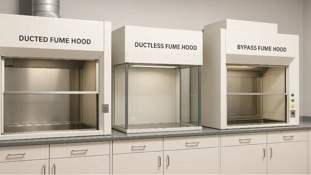 the-showcasing-different-types-of-fume-hoods-which-include-the-ducted-ductless-and-bypass-fume-hoods-inside-a-lab---types-of-fume-hoods