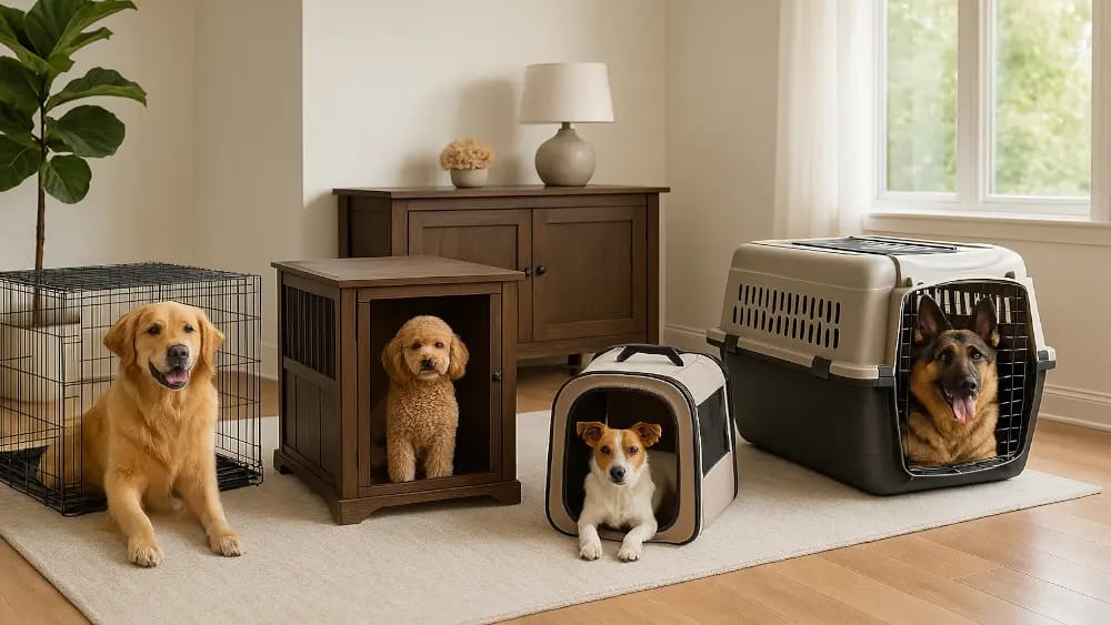 a-modern-house-with-different-types-of-dog-crates-for-different-dogs---different-types-of-dog-crates-available