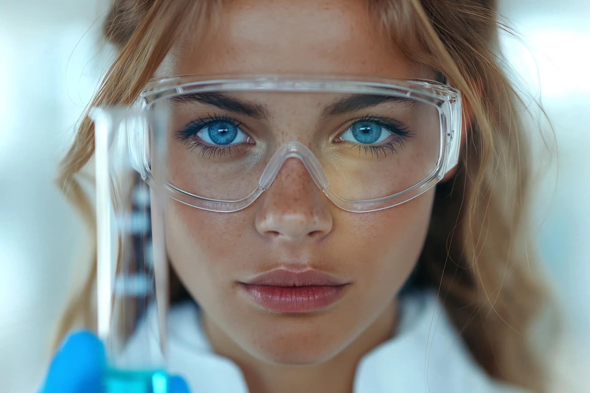 a-focused-young-caucasian-female-scientist-holding-a-test-tube-by-vladyslav-imagemir-from-vecteezy