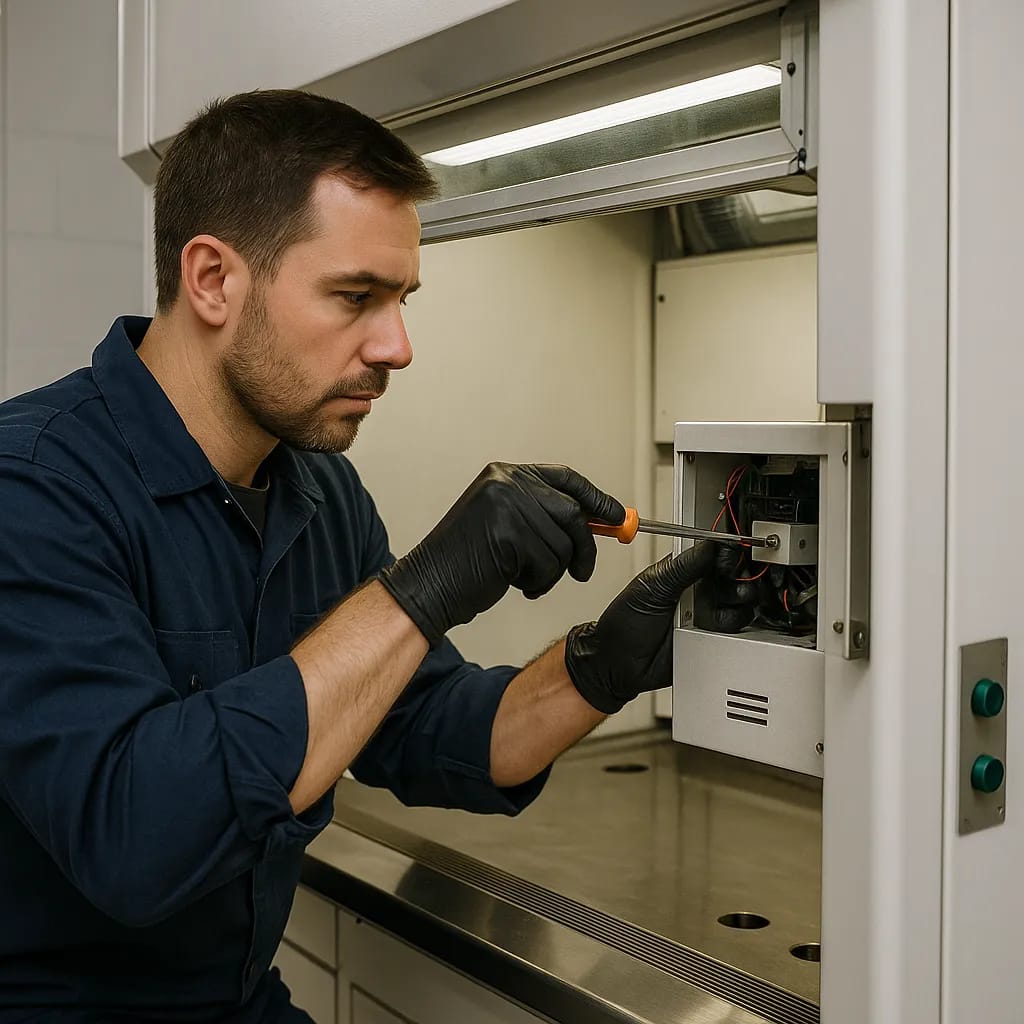 a-technician-doing-maintenance-to-a-fume-hood-to-enhance-longevity---enhancing-longevity-of-your-fume-hood
