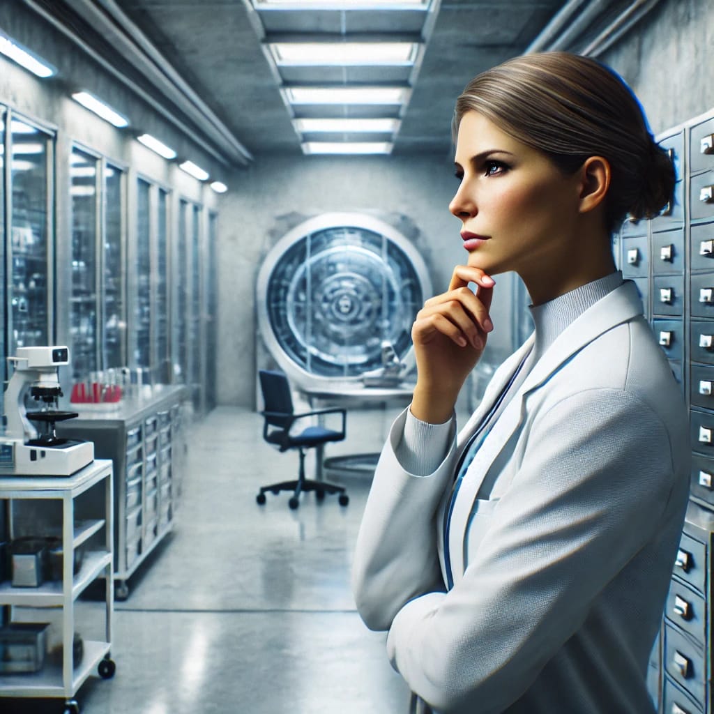 a-caucasian-female-scientist-in-deep-thought-inside-a-state-of-the-art-laboratory---the-mission-and-vision-of-bunker41